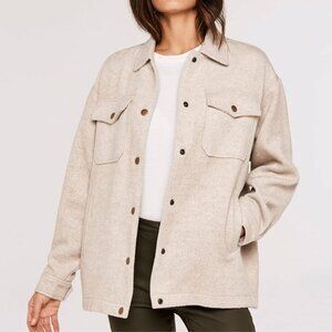 NWT - Apricot Herringbone Cream/Tan Twill Shacket